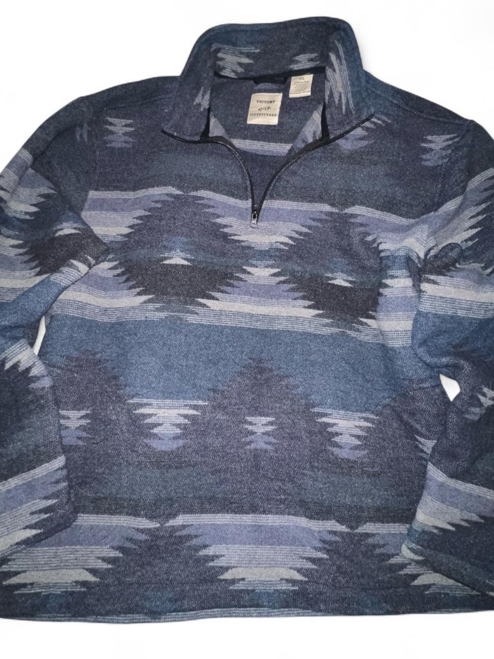 Men's Patterned Half-Zip Sweater in Blue